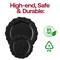Black Round Lotus Plastic Appetizer/Salad Plates - 7.5" (120 Plates)